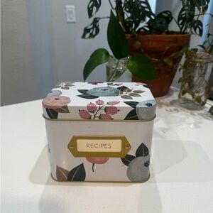 Floral Recipe Tin Box